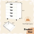 thumbnail image 2 of Costway Commode de Rangement à 5 Tiroirs Armoire de Plancher Organisateur avec Roues Blanc, 2 of 10