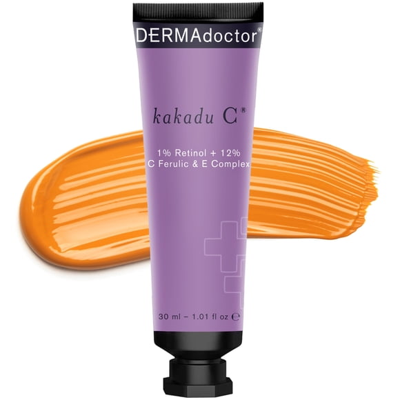 DERMAdoctor Kakadu C Dermatologist Formulated 1% Retinol Cream + Vitamin C, E Ferulic Complex, Anti Aging Face Cream to Brighten, Smooth and Firm. Hyperpigmentation Trea