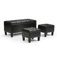 thumbnail image 1 of Atlin Designs Faux Leather 3 Piece Storage Ottoman in Brown, 1 of 6