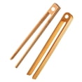 thumbnail image 2 of Oleegame 2PC Stainless Steel Cutlery Set 2 Pieces Toaster Tongs 8.7 Inch Wooden Kitchen Tongs For Cooking Natural Kitchen Utensils Yellow, 2 of 6