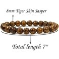 thumbnail image 2 of Bracelet Extensible Unisexe en Perles Rondes 8 mm en Jaspe Peau de Tigre Naturel, 2 of 5