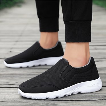 LEEy-world Steel Toe Shoes for Men Mens Air Running Sneakers, Men Sport Fitness Gym Jogging Walking Lightweight Shoes,Black