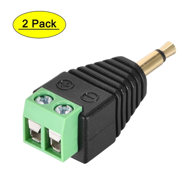 Unique Bargains 3.5mm 2 Pole Male to AV 2 Screw Terminal Audio Video Connector Adapter 2pcs