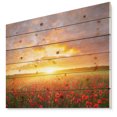 thumbnail image 1 of Design Art - Champ de Pavots sous Coucher de Soleil Lumineux, 1 of 5