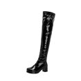 thumbnail image 2 of Foreign Trade Candy Color Patent Leather Ladies Back Zipper Thick Heel Round Toe Over-the-knee Boots, 2 of 9
