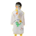 thumbnail image 3 of Children‘s Boys Girls Dinosaur Rainbow Printed Button Rain Jacket Hooded Windproof Raincoat, 3 of 6