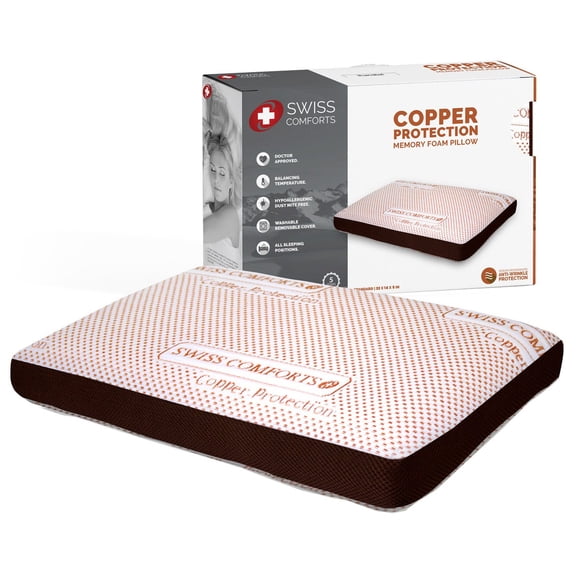 Swiss Comforts Copper Memory Foam Pillow | Standard Size