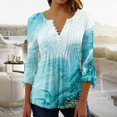thumbnail image 1 of T-Shirt à Manches Courtes Imprimé Floral Top Dames Bleu L, 1 of 4