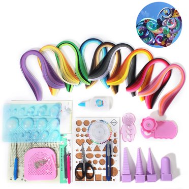 Coofit Trousse de Quilling en Papier Bricolage 900 Bandes Outil de Quilling Papier Artisanat Fournitures de Quilling