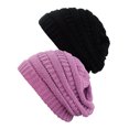 thumbnail image 1 of Tuque Tricotée pour Femmes (Lot de 2), Noir/nouveau Lavande, 1 of 1