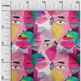 thumbnail image 2 of oneOone Cotton Poplin Medium Pink Fabric Abstracts Craft Projects Decor Fabric Printed By The Yard 56 Inch Wide, 2 of 5