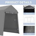 thumbnail image 3 of Abri de Rangement Extérieur Portable 7 X 12 Pi, Abri d'Auto Robuste avec Portes à Glissière Enroulables et Évents, Imperméable, Résistant aux UV, Abri Anti-Neige pour Motos, VTT, Vélos et Équipement de Plein Air, Gris, 3 of 8