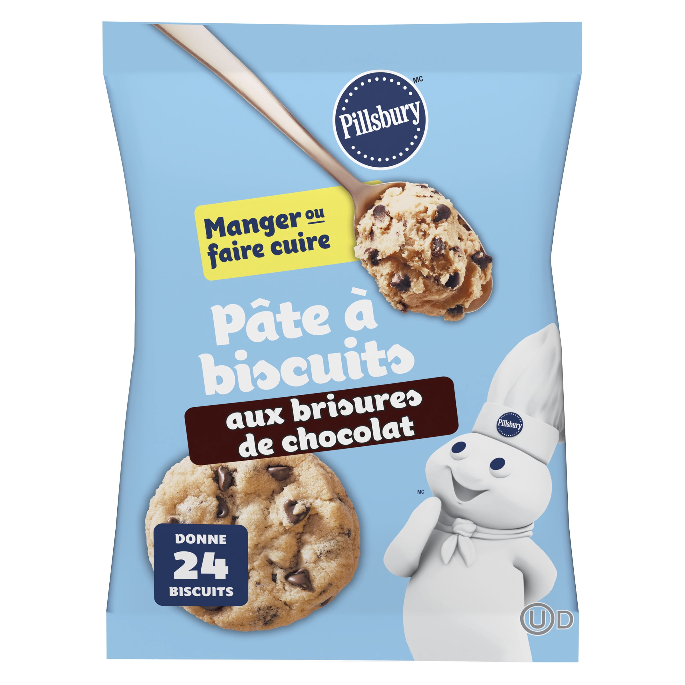 Pillsbury Pâte à Biscuits aux Brisures de Chocolat, Prête à Cuire