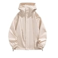 thumbnail image 1 of Pisexur Windbreaker Jacket ManSolid Color Water Resistance Drawstring Pockets Hooded Outdoor Jacket Coat Hiking Jacket Men Rain Coat Plus Size Jackets for Men, 1 of 1