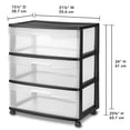 thumbnail image 2 of Sterilite Wide 3 Drawer Cart, Black, 2 of 7