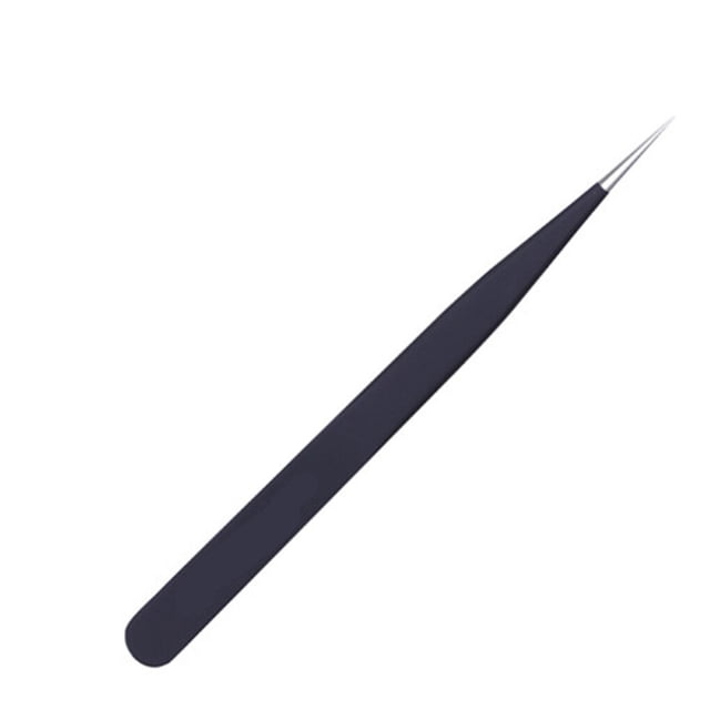 Decodeary Nail Tweezers Stainless Steel High Precision Angle Head Manicure Sticker Tools Anti Slip Handle Convenient Lash Supplies Straight Head
