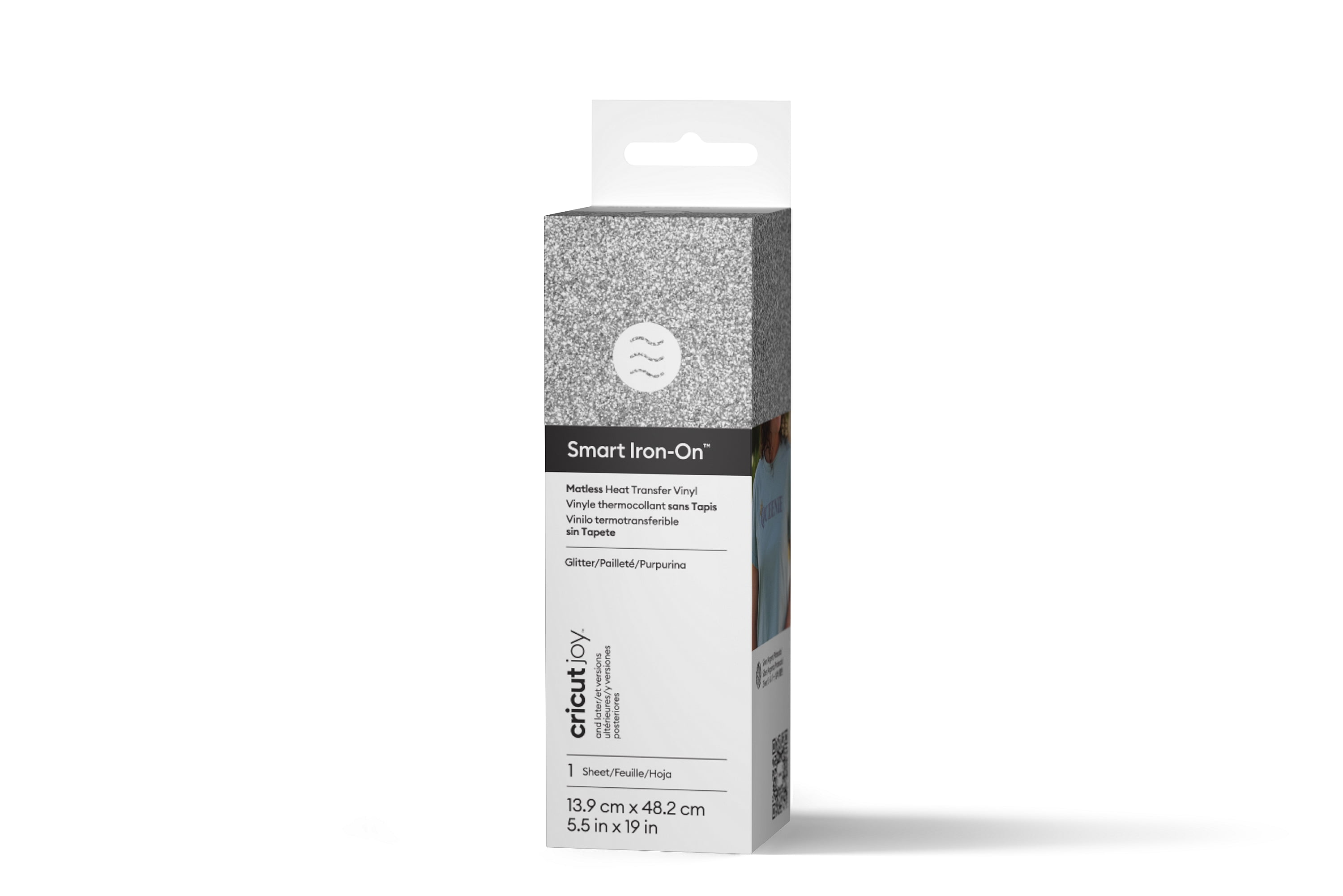 Cricut Joy™ Smart Iron On™ Glitter Matless Heat Transfer Vinyl, Silver
