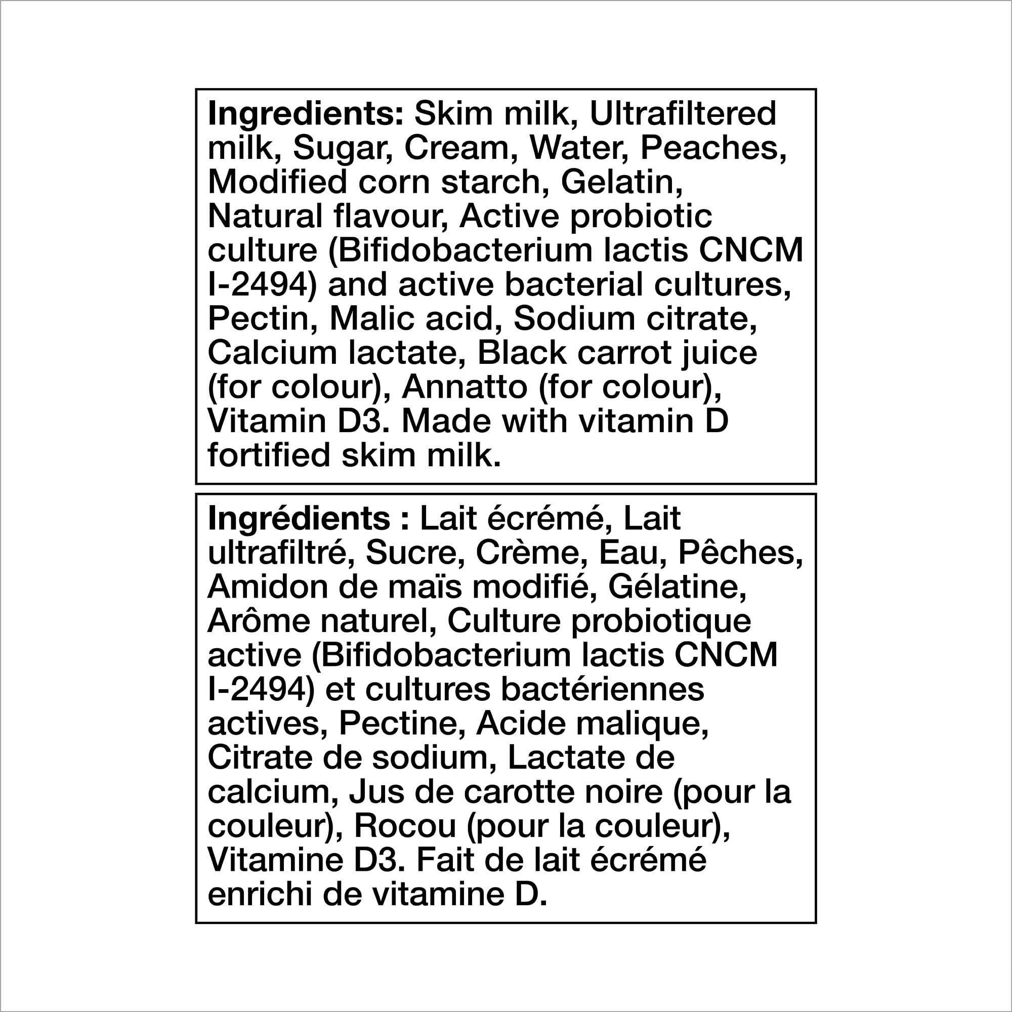 Activia Yogourt Probiotique, Pêche