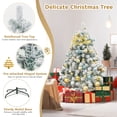 thumbnail image 3 of Patiojoy 4.5 FT Snow Flocked Christmas Tree Pre-lit Christmas Tree w/295 Branch Tips & 150 Warm White LED Lights, 3 of 9