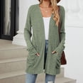thumbnail image 2 of Yuyuzo Cardigan for Women 2025 Fall Ribbed Knit Sweater Open Front Long Sleeve Outwear with Pockets, 2 of 6