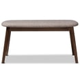 thumbnail image 3 of Bowery Hill Upholstered Bench in Light Gray and Walnut Brown, 3 of 8