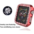 thumbnail image 3 of KOMI Bling Case Compatible For Apple Watch 38mm 40mm 42mm 44mm, Crystal Diamond Apple Watch Protector Case Slim PC Anti-Scratch Bumper Frame Protective Cover For iWatch Series SE/6/5/4/3/2/1 Red, 3 of 5