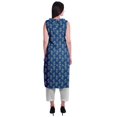 thumbnail image 4 of Moomaya Kurta Sans Manches à Col Peter Pan avec Pantalon Ensemble Ethnique 2 Pcs pour Femmes, 4 of 6