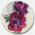 thumbnail image 1 of Designart 'Red Handpainted Anemone Flower' Farmhouse Metal Circle Wall Art, 1 of 3