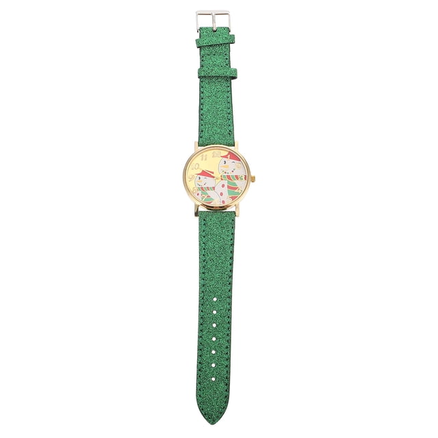 Miangastore 1Ensemble Montres Bonhomme de Neige Verre Ordinaire Rond Décontracté Développer Temps Concept