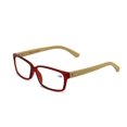 thumbnail image 1 of Vision World Genuine Bamboo Rectangular Reading Glasses Men Women Readers (Maroon, 2 x), 1 of 4