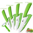thumbnail image 1 of Ceramic Knives Complete Kitchen Unit,3 4 5 6inch Chef Knife Utility Fruit Slicing Peeler with Sheath White Blade, 1 of 5