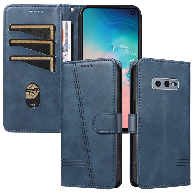 Phone Case for Samsung Galaxy S10E Magnetic PU Leather Card Slots Durable Wallet Cover