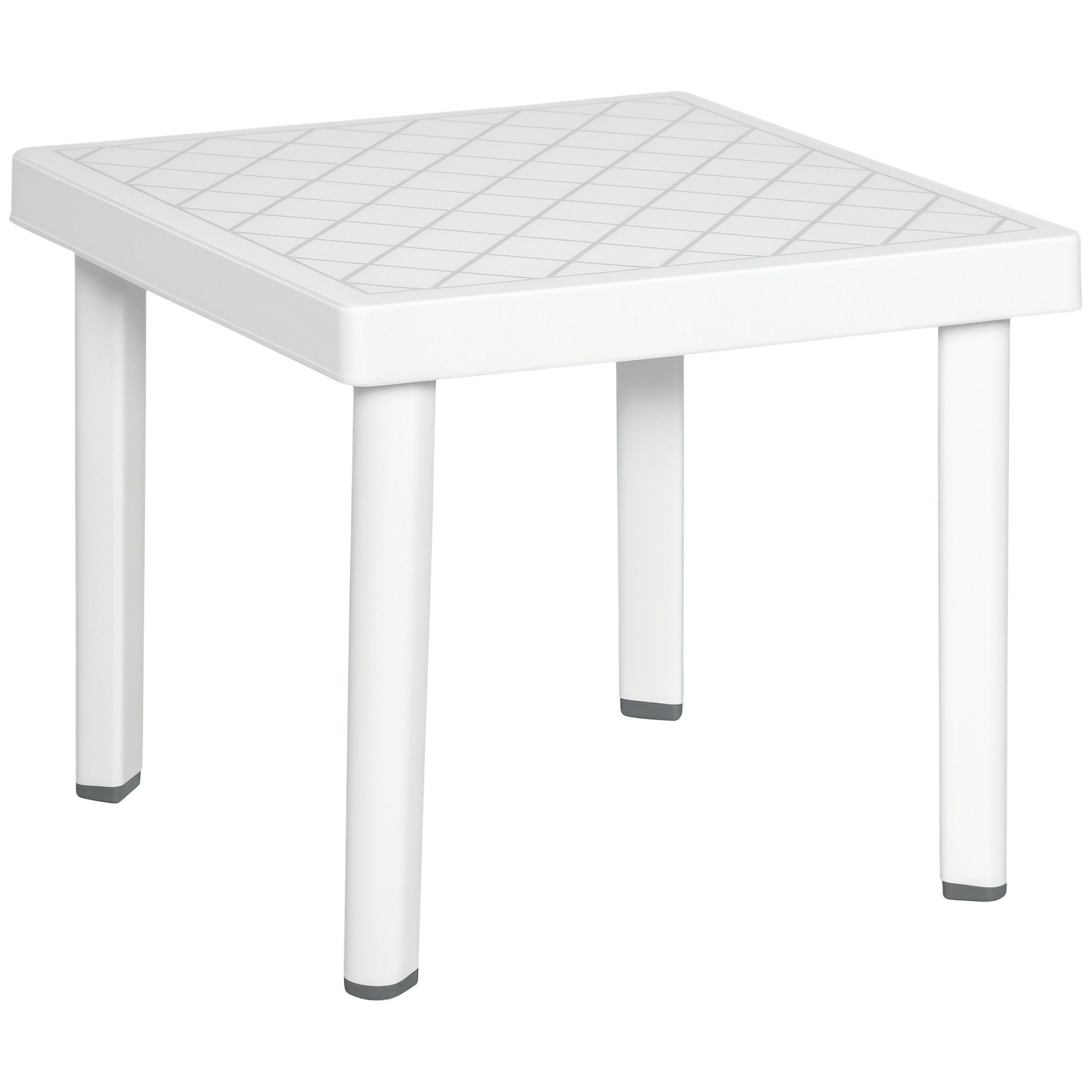 Outsunny Garden Side Table, Outdoor Coffee Table for Drink, White