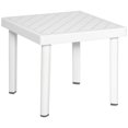 thumbnail image 1 of Outsunny Garden Side Table, Outdoor Coffee Table for Drink, White, 1 of 10