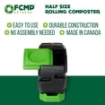 thumbnail image 4 of FCMP Outdoor Half Size 19 Gallon Plastic Rolling Compost Tumbler Bin, Green, 4 of 8