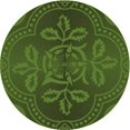 thumbnail image 1 of Ahgly Company Tapis Rond Lavable en Machine Intérieur Transitionnel Vert Forêt Foncé, 3 Pieds Rond, 1 of 7