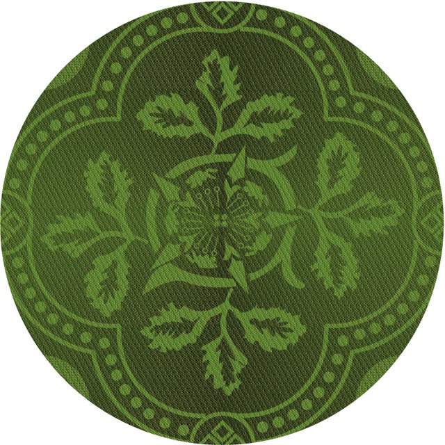 Ahgly Company Tapis Rond Lavable en Machine Intérieur Transitionnel Vert Forêt Foncé, 3 Pieds Rond