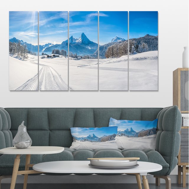 Winter in Bavarian Alps Panorama - Landscape Canvas Art Print