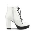 thumbnail image 3 of Unique Bargains Bottes de Combat à Plateforme à Lacets à Talon Épais à la Cheville pour Femmes, 3 of 7