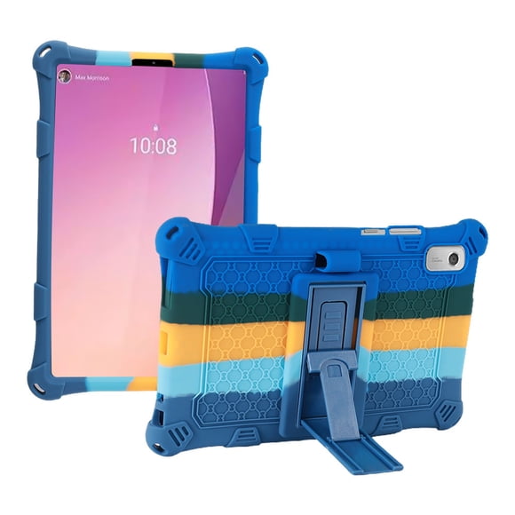 Étui pour Lenovo Tab M9 TB-310FU TB-310XU avec Béquille en Silicone Souple pour Enfants, Housse de Tablette Sécuritaire, Protection Intégrale, Funda Camo Bleu M9 TB-310FU TB-310XU
