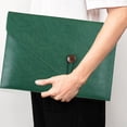 thumbnail image 4 of Clearance! Leather File Bag A4 File Bag Briefcase Button Business Office Storage Portable Large Capacity Folder Deals of The Day Delivery Today Items #76, 4 of 7