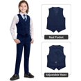thumbnail image 4 of Ensemble de Complet Formel pour Garçons, avec Bretelles, Doubles Fentes, Taille Ajustable, Marine, 16T, 4 of 6