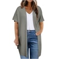 thumbnail image 1 of Plebaso Womens Plus Size Cardigan Short Sleeve Summer Cardigans Open Front Casual Blouses with Pockets, 1 of 7