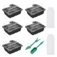 thumbnail image 1 of Unique Bargains 12 Cell Seeding Growing Tray Kit, with Adjustable Humidity Domes and Base for Greenhouse Planting, Black 5 Pack, 1 of 7