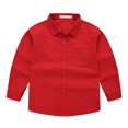 thumbnail image 1 of Toddler Shirt Jacket Solid Color Long Sleeve Lapel Button Jacket Kids Boys Girls Shirts Coats Fall Tops, 1 of 1