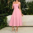 thumbnail image 2 of VEKDONE Women's Casual Split Drawstring Sundress With Straps Pink S, 2 of 8