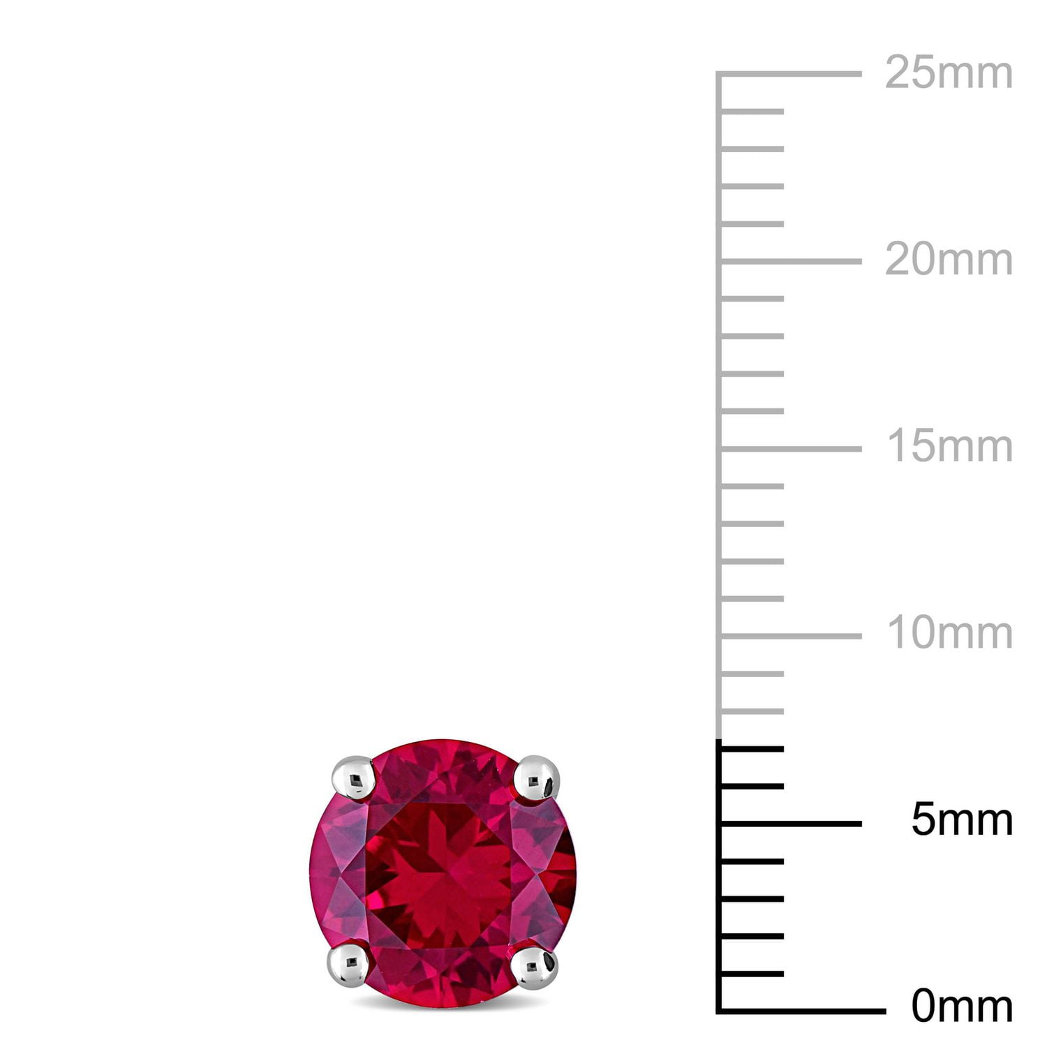 Clous d’oreilles Miabella avec 3-1/4 Carat PBT de Rubis Synthétique en Argent Sterling