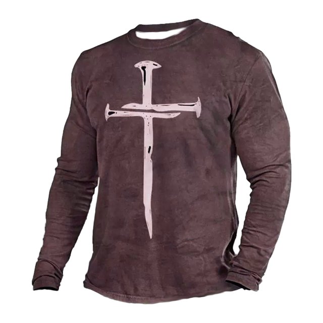 NaWent T-shirts Graphiques pour Hommes Liquidation Hommes Décontracté Col Rond Chandail à Enfiler Imprimé Blouse à Manches Longues Rouge XXXXXXL Rouge XXXXXXL
