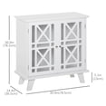 thumbnail image 3 of HOMCOM Storage Cabinet with Fretwork Doors Shelf Modern Sideboard Buffet, 3 of 10