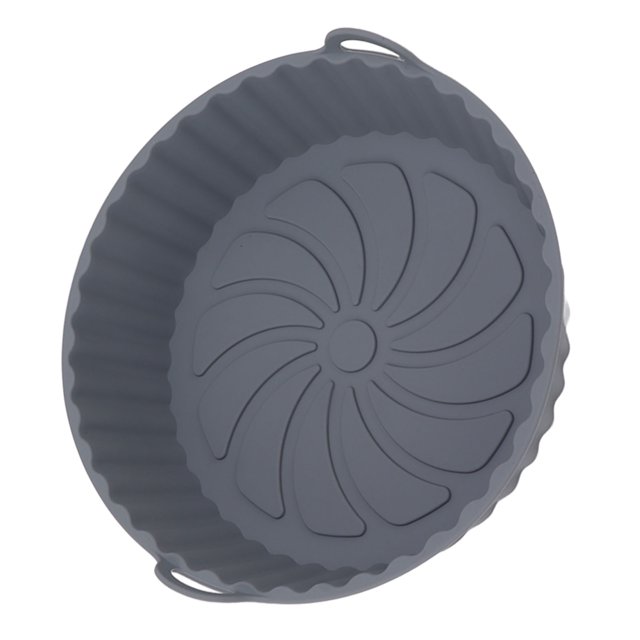 Doublure en Silicone pour Friteuse à Air Chaud, 2 Pcs Paniers en Silicone Réutilisables Antiadhésifs pour Friteuse à Air, Pots en Silicone Pliables Ronds avec Poignée, Accessoires pour Friteuse à Air
